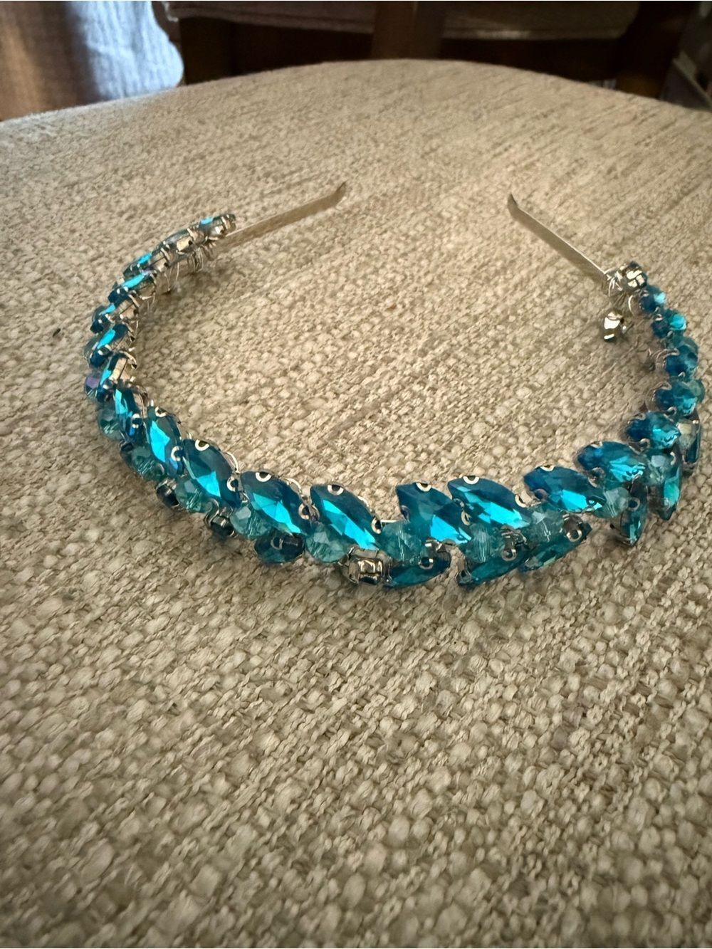 Blue Crystal Teardrop Headband